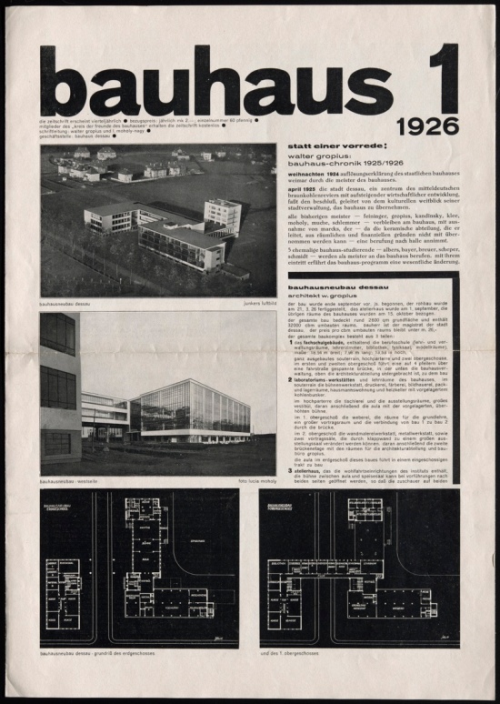Laszlo Moholy-Nagy, page from Bauhaus Zeitschrift fur Bau und Gestaltung (Bauhaus Magazine for Building and Design), 1926, graphic design, print, 42x29.7cm